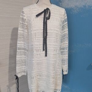 Alexis White Tie Front Long Sleeve Dress